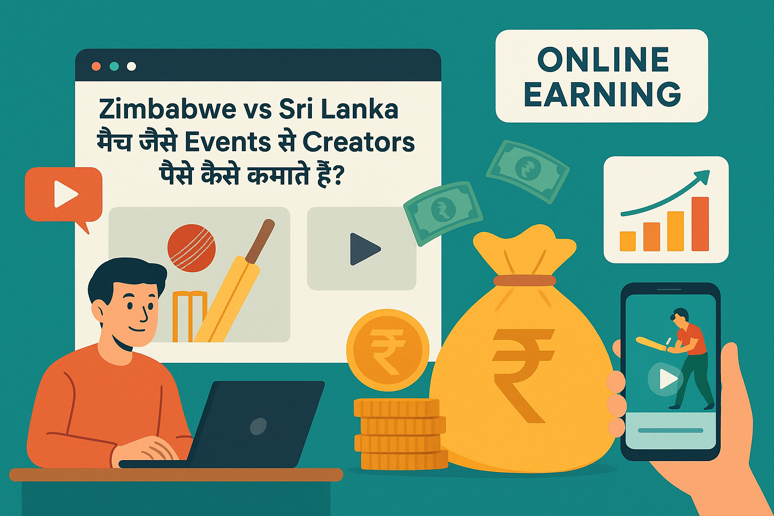 Zimbabwe vs Sri Lanka match से online earning tips – creators और influencers पैसे कैसे कमाते हैं”